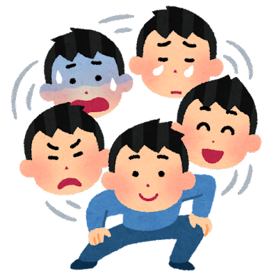 表情が豊かな人のイラスト（男性）