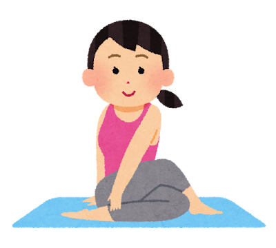 ヨガのイラスト「ひねりのポーズ」