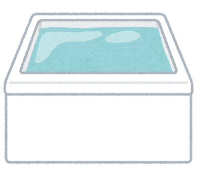 水が入った浴槽のイラスト