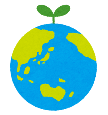 若葉の生えた地球のイラスト