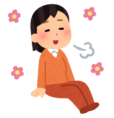 リラックスして座る人のイラスト(若者)