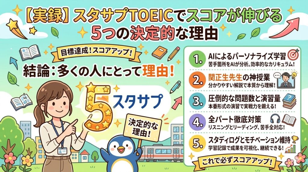 【実録】スタサプTOEICでスコアが伸びる5つの決定的な理由