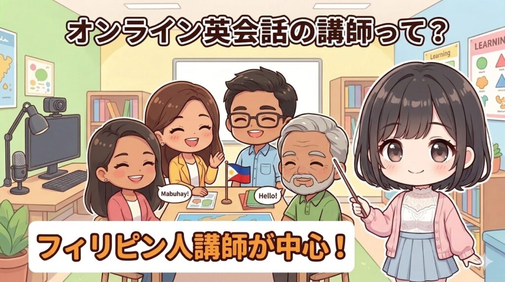 A：基本的にはフィリピン人講師が中心です。