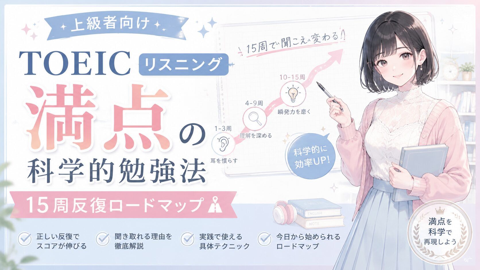 TOEICリスニング満点の科学的勉強法｜15周反復ロードマップ