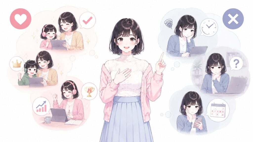 「本当に続けられるの?」を判断するには、実際の利用者の声が参考になります。良い評判と気になる点の両方を、正直に紹介します。