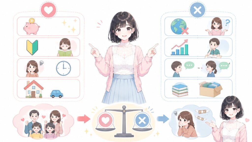 【判断軸】向いている家庭・向いていない家庭の図解