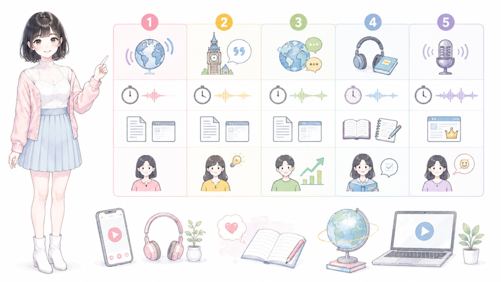初心者におすすめの無料5番組を比較の図解