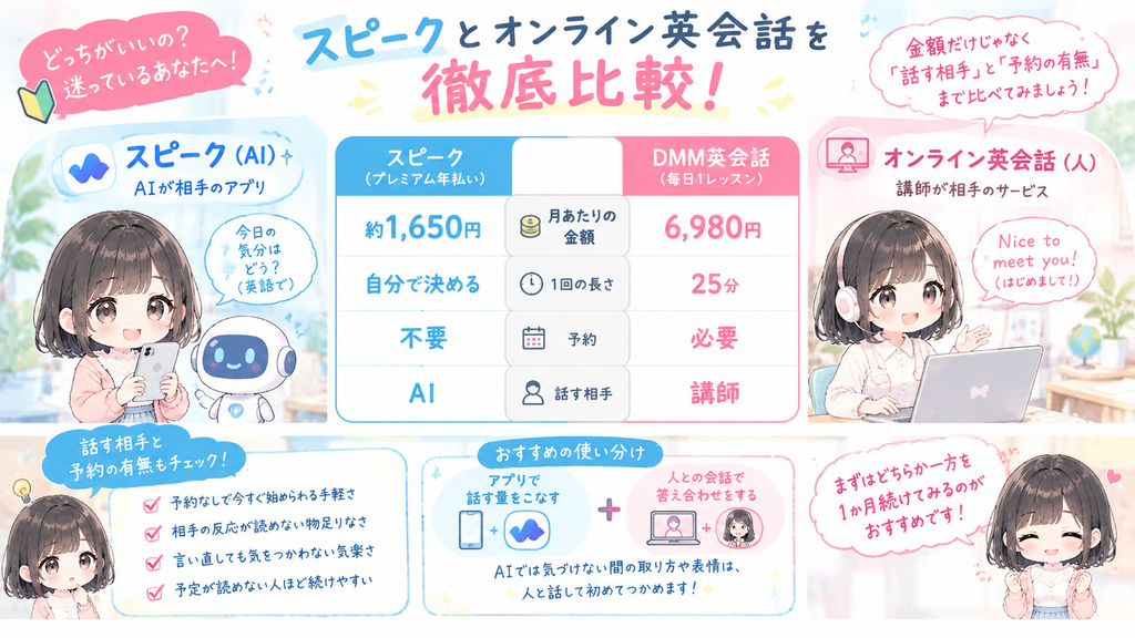 オンライン英会話との比較の図解