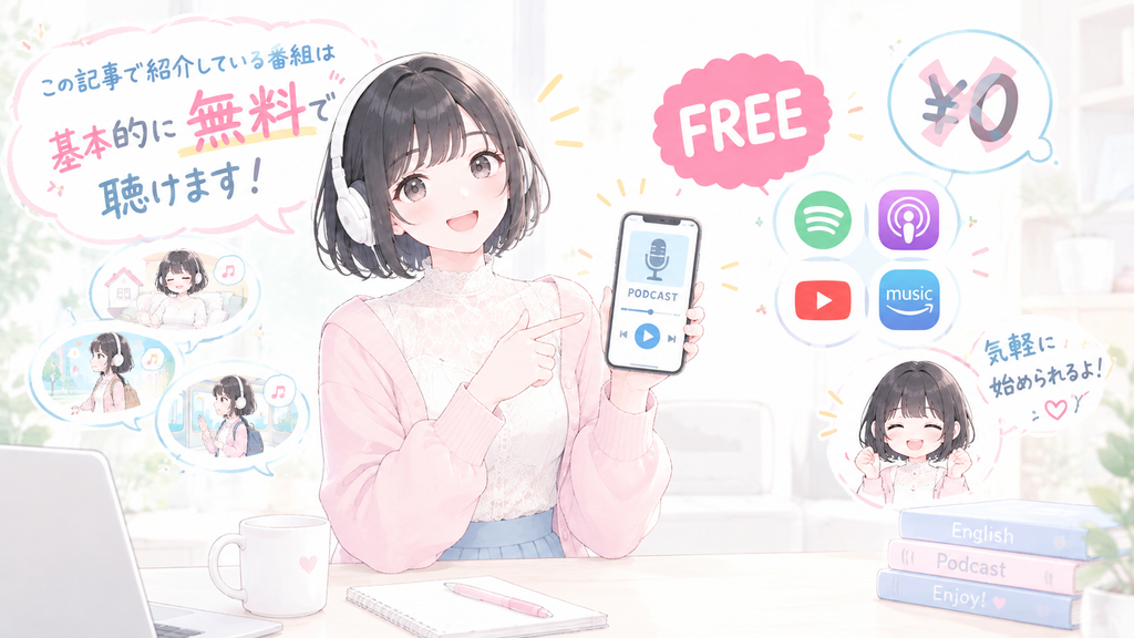 この記事で紹介している番組は、基本的に無料で聴けます。