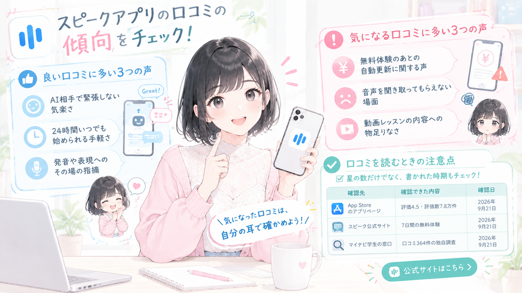 スピークアプリの口コミの傾向の図解