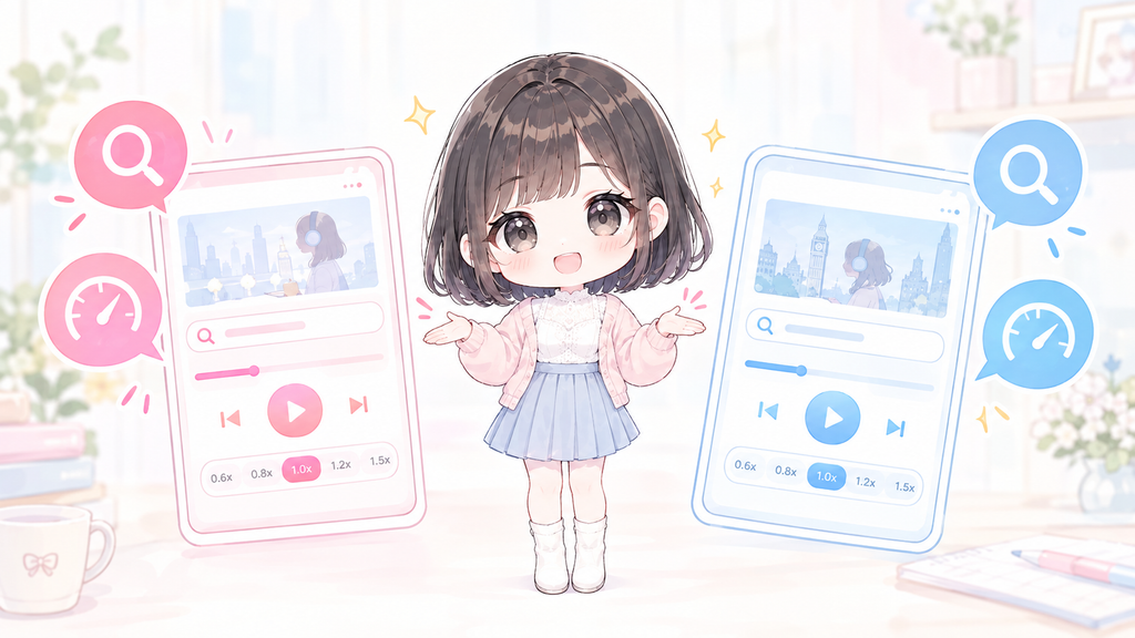 どちらも番組の検索や再生速度の変更ができるので、使い慣れているほうで問題ありません。