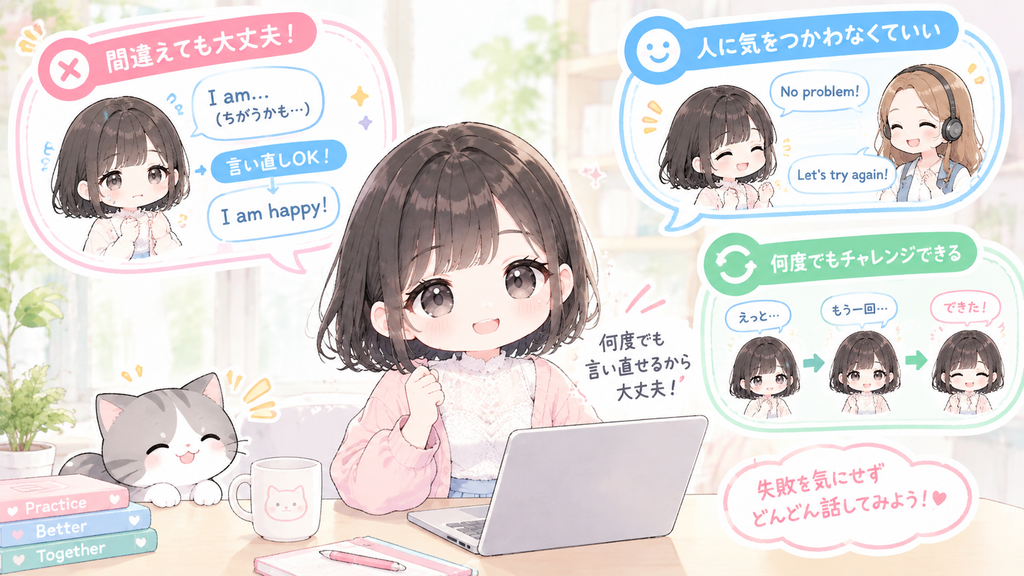 理由は、間違えても人に気をつかわず、何度でも言い直せるからです。