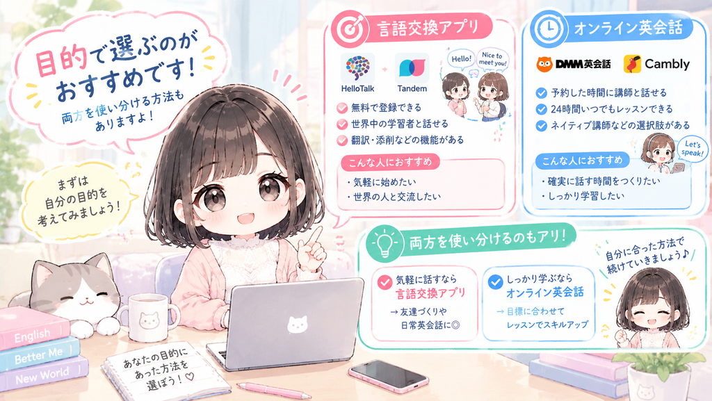 目的で選ぶのがおすすめで、両方を使い分ける方法もあります。