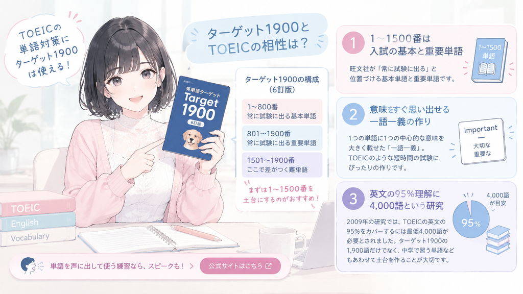 TOEICとターゲット1900の相性の図解