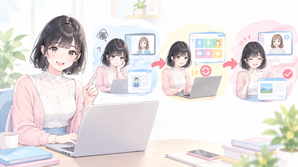 切り替えの流れは「合わない教材はレッスン中に変更」を見てください。