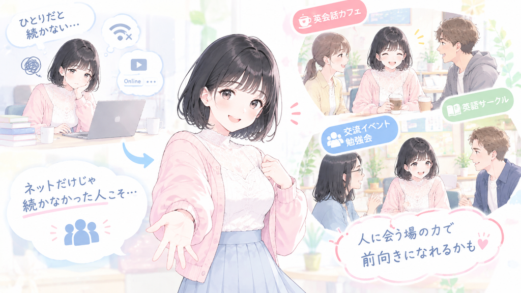 ネットだけでは続かなかった人こそ、人に会う場の力を借りてみると、ひとりではない安心感で気持ちが前向きに変わるかもしれません。